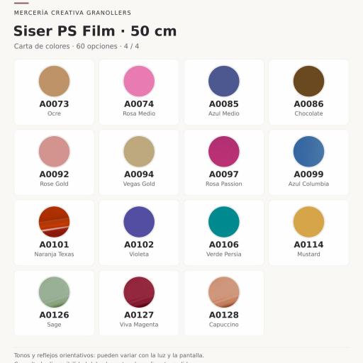 Vinilo Textil Siser PS Film 50 cm x 100 cm [6]