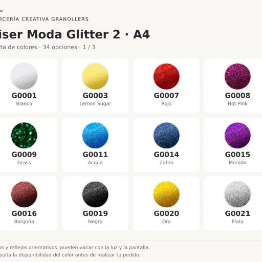 Siser Moda Glitter 2 - A4 - Vinilo Textil Purpurina [1]