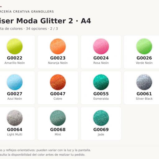 Siser Moda Glitter 2 - A4 - Vinilo Textil Purpurina [2]