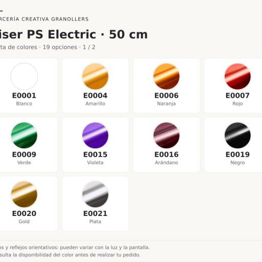 Siser P.S. Electric - Vinilo textil de corte efecto brillante metálico 0,5mx1m [1]