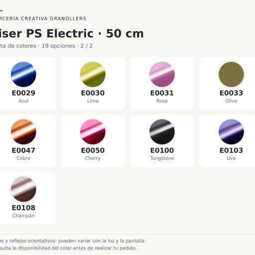 Siser P.S. Electric - Vinilo textil de corte efecto brillante metálico 0,5mx1m [2]