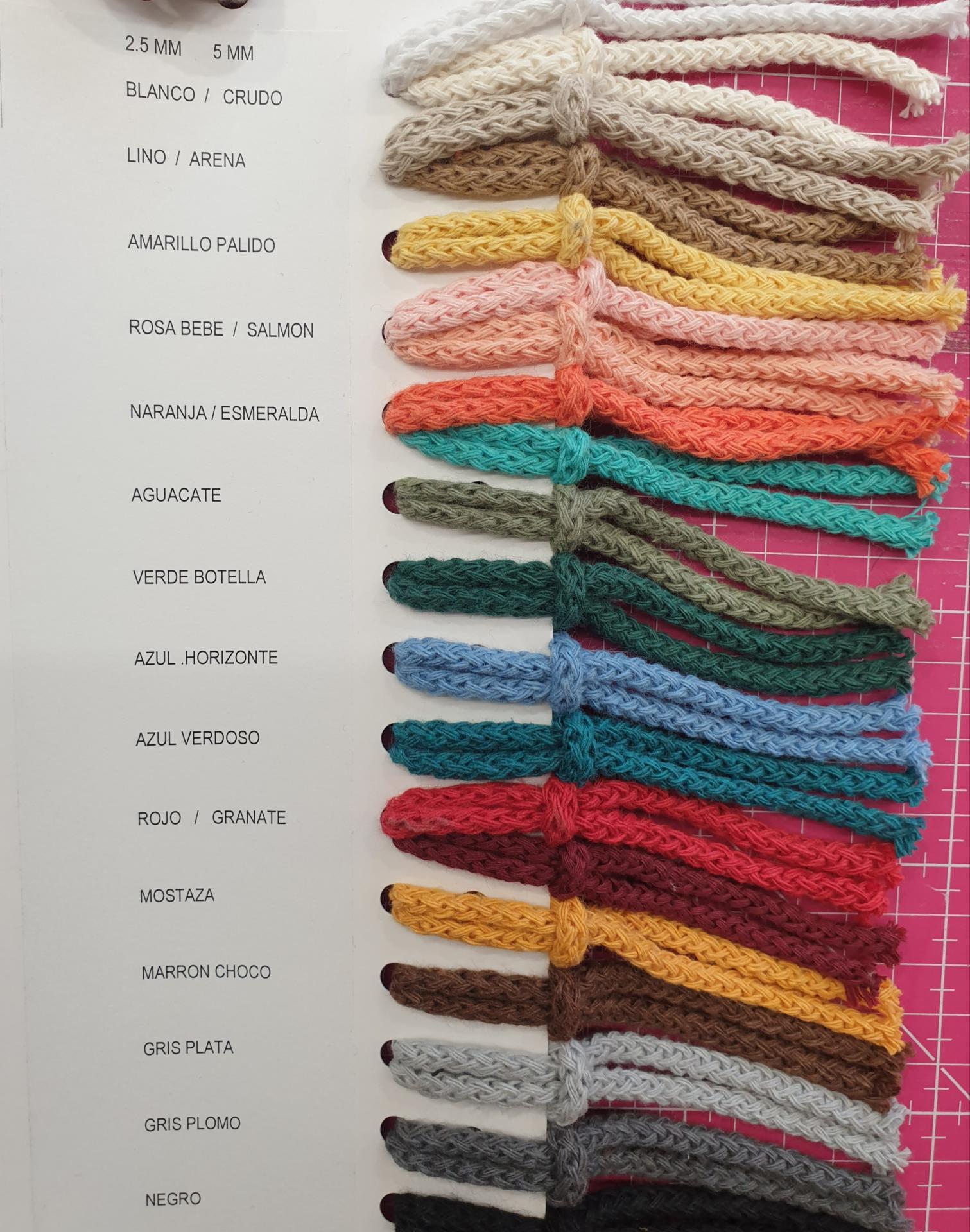 Cordón Algodón a metros - 4,5mm - Colores