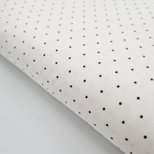 Tela Jersey Orgánica - Dots Off White [1]