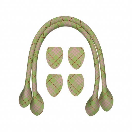 Asa primavera rayas 40 cm, verde rosa