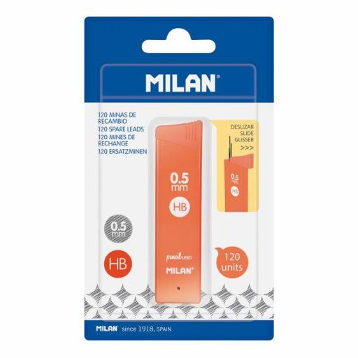 Milan - cajita con 120 minas grafito 0.5 mm HB