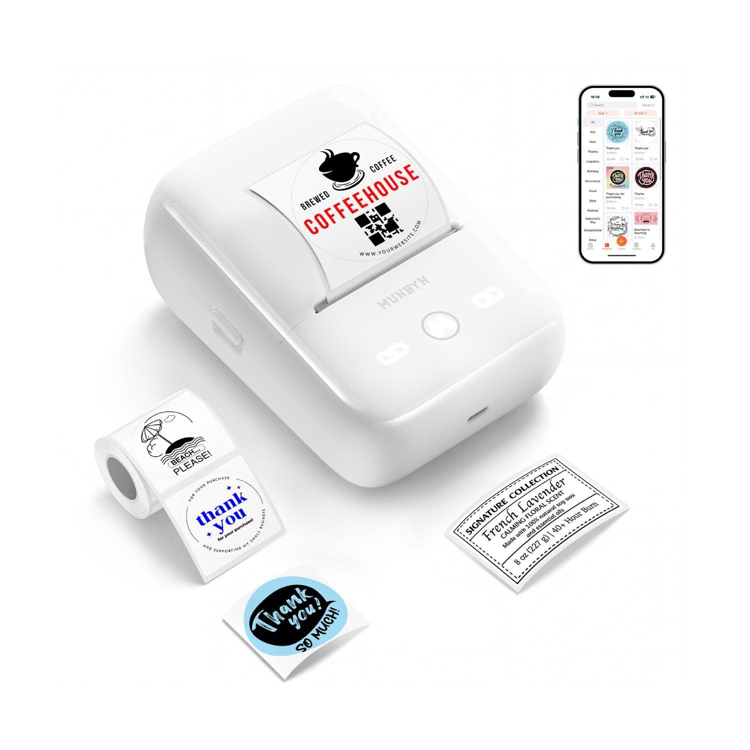 MUNBYN FM226 impresora térmica portátil Bluetooth para etiquetas pequeñas