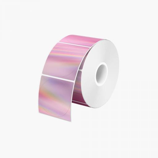 MUNBYN etiquetas térmicas holográficas rosas redondas de 5 cm, 400 unidades