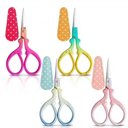 Tijeras de Bordado Premium con Funda Protectora – Edición Pastel [0]