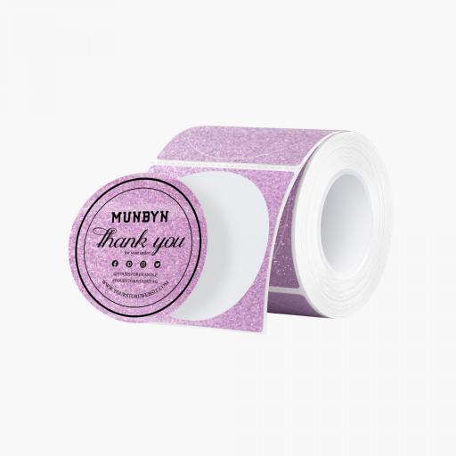 MUNBYN etiquetas térmicas Metallic rosas redondas de 5 cm, 100 unidades