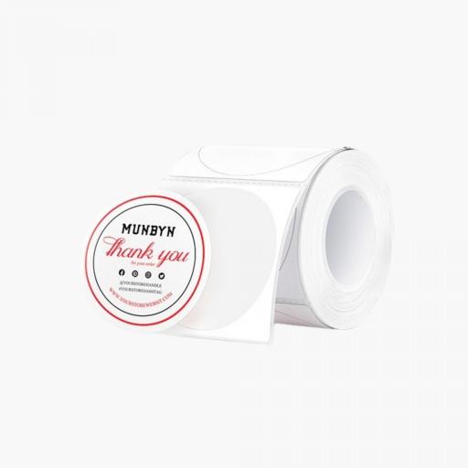 MUNBYN etiquetas térmicas de doble círculo rojo y negro de 5 cm, 150 unidades