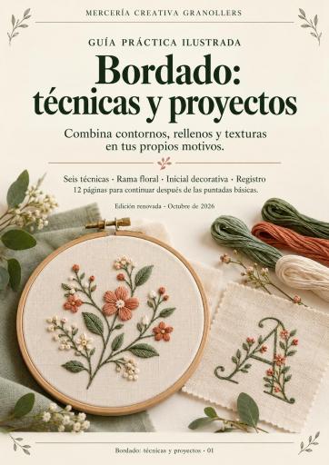 Portada de Bordado: técnicas y proyectos - Guía PDF ilustrada, edición 2026