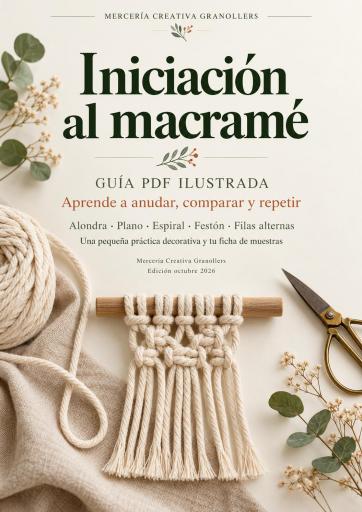 Portada de Iniciación al macramé - Guía PDF ilustrada, edición 2026