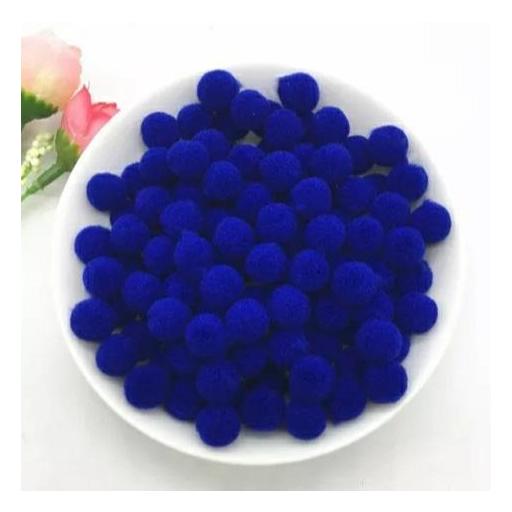 Pompones Felpa 20mm Color Azul Fuerte