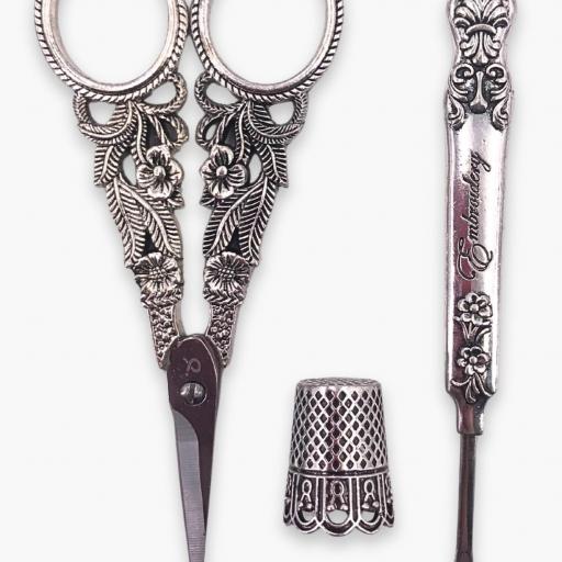 Set Tijeras Vintage Garden (Tijeras + Descosedor y Dedal + Estuche portaagujas) [0]
