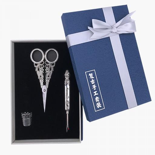 Set Tijeras Vintage Garden (Tijeras + Descosedor y Dedal + Estuche portaagujas) [1]