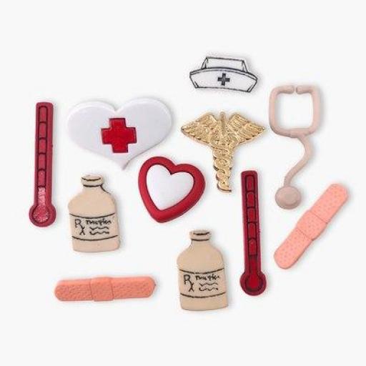 Botones decorativos medicina Say Ahh - Bolsa