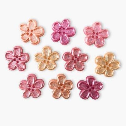 Botones decorativos flores Country - Bolsa