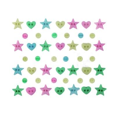 Botones decorativos microformas de estrellas y corazones - Bolsa