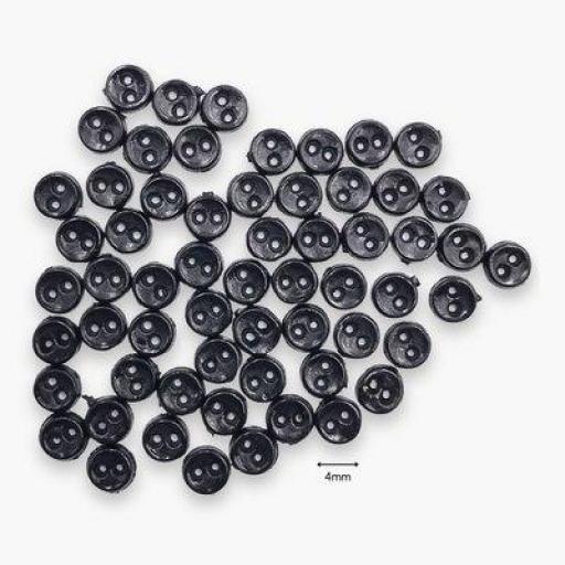 Botones decorativos Micro Mini negros - Bolsa [0]