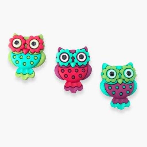 Botones decorativos buhos Retro Owls - Bolsa