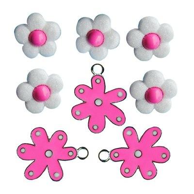 Botones decorativos flores Pretty in Pink - Bolsa