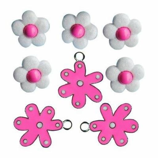 Botones decorativos flores Pretty in Pink - Bolsa