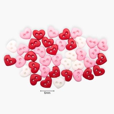 Botones decorativos microcorazones Valentines - Bolsa