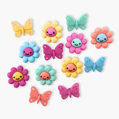 Botones decorativos mariposas y flores Field of Happiness - Bolsa