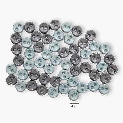 Botones decorativos micro redondos grises C8443 - Bolsa