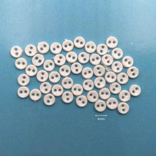 Botones decorativos micro redondos blancos - Bolsa