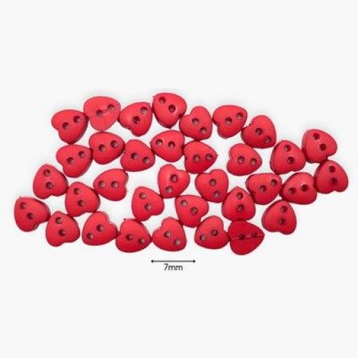 Botones decorativos microcorazones rojos - Bolsa