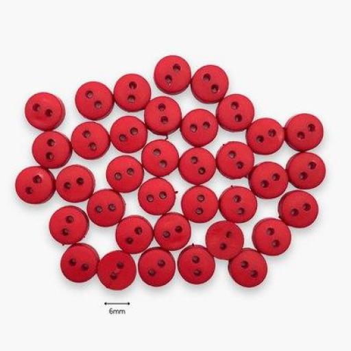 Botones decorativos mini redondos rojos Tiny Round - Bolsa