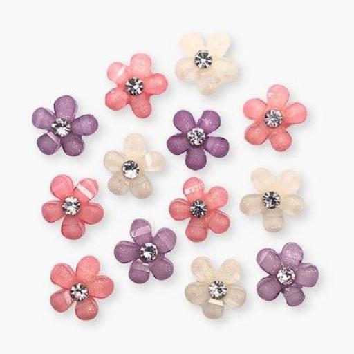 Botones decorativos flores con brillo Pixie Dust - Bolsa [0]