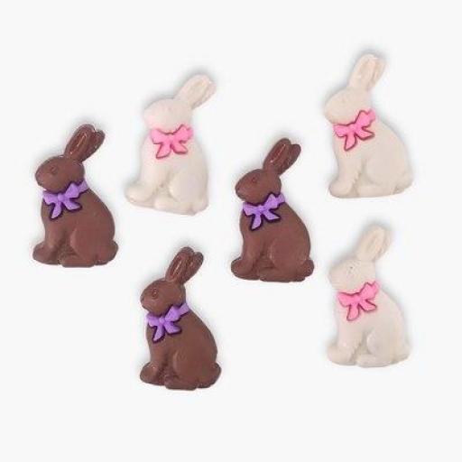 Botones decorativos conejos Chocolate Bunnies - Bolsa