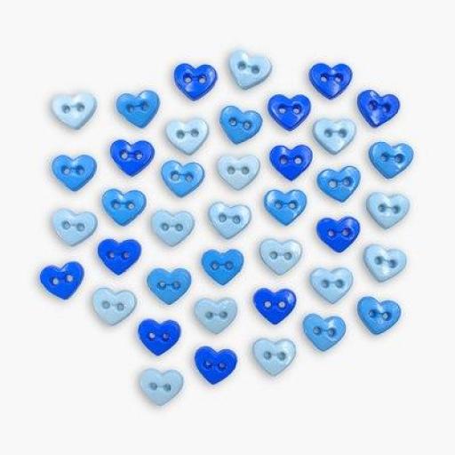 Botones decorativos microcorazones Sapphire 6 mm - Bolsa