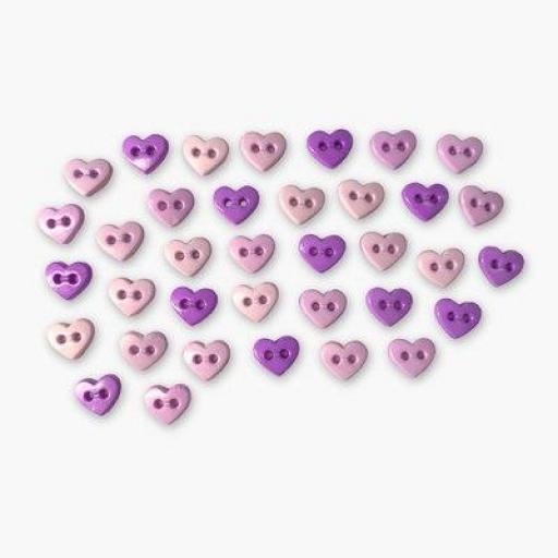 Botones decorativos microcorazones Lavender 6 mm - Bolsa [0]