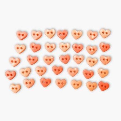 Botones decorativos microcorazones Peach 6 mm - Bolsa [0]