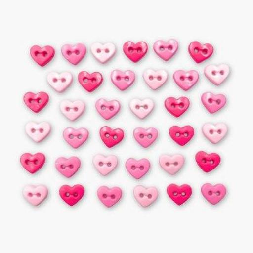 Botones decorativos microcorazones Kiss 6 mm - Bolsa