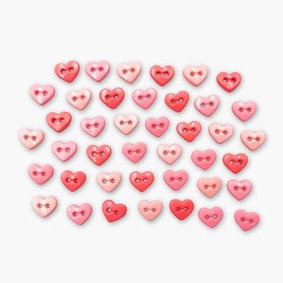 Botones decorativos microcorazones Sherbet 6 mm - Bolsa