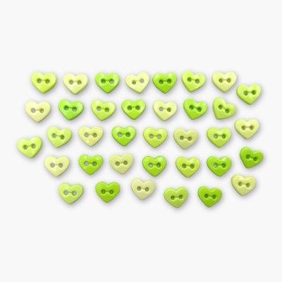 Botones decorativos microcorazones Lime 6 mm - Bolsa
