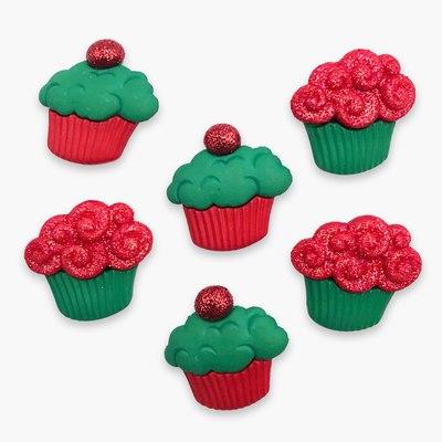Botones decorativos pastelitos Christmas Cupcakes - Bolsa