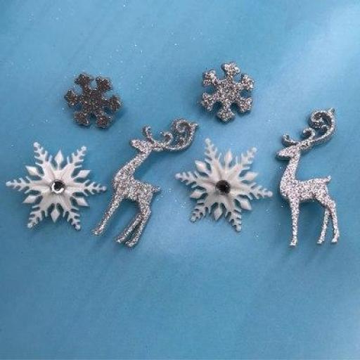 Botones decorativos renos y copos Ice and Snow - Bolsa