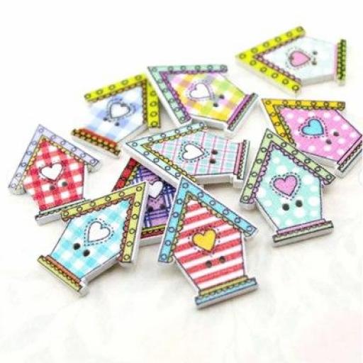 Botones decorativos de casitas de pajaros - Bolsa [0]