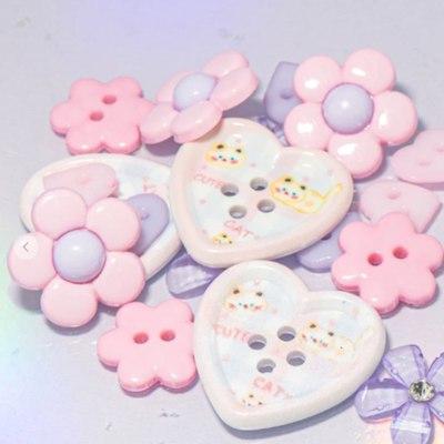 Botones decorativos de corazones Cotton Candy - Bolsa