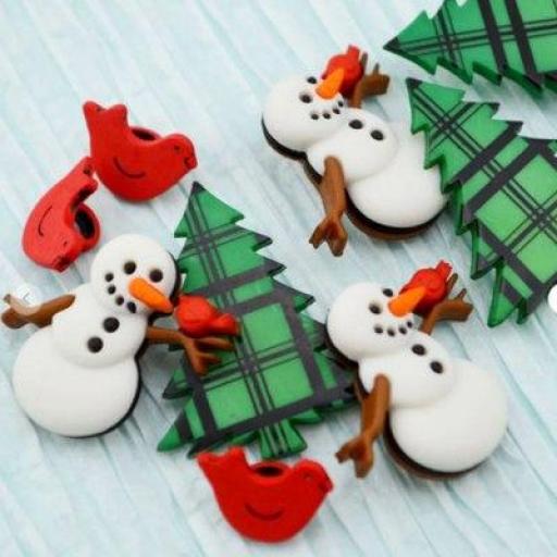 Botones decorativos de pinos y munecos de nieve - Bolsa [0]