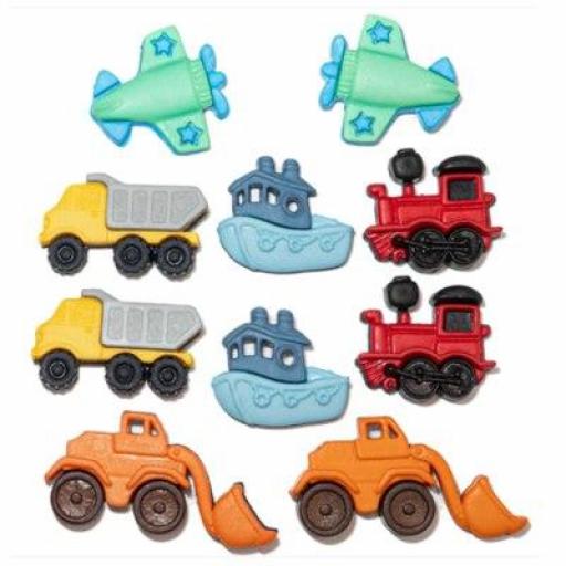 Botones decorativos de trenes, barcos y camiones - Bolsa [0]