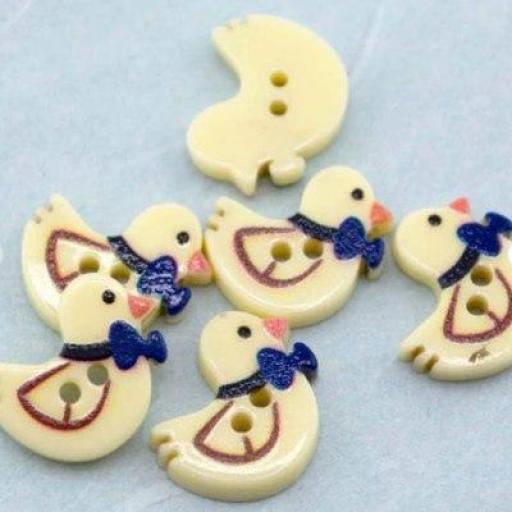 Botones decorativos de pato con lazo azul - Bolsa [0]
