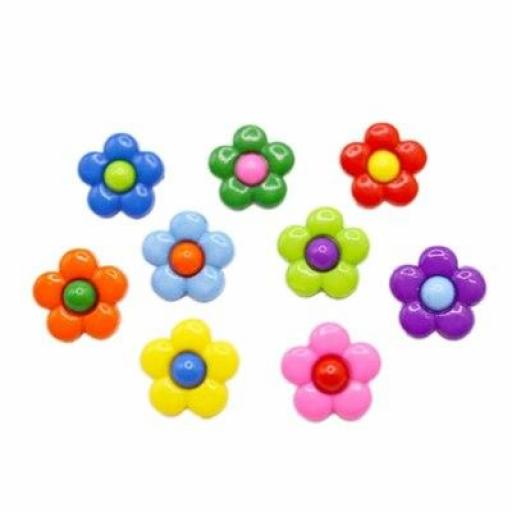 Botones decorativos de margaritas multicolor - Bolsa [0]