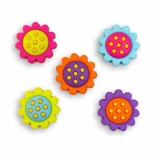 Botones decorativos de flores multicolor - Bolsa