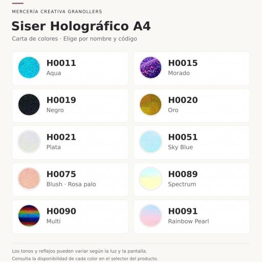 Vinilo Textil Siser Holografico A4 [1]